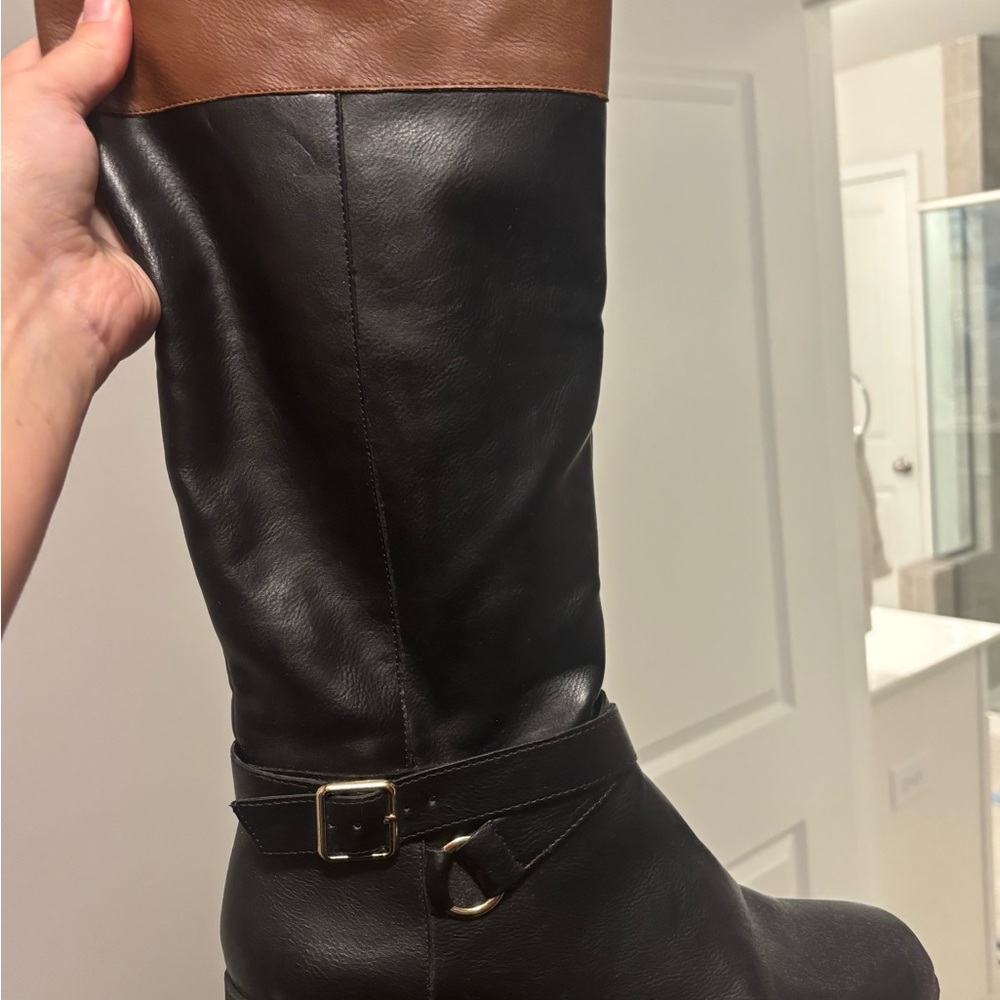Style & Co. Black and Brown Heeled Boots